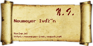 Neumeyer Iván névjegykártya